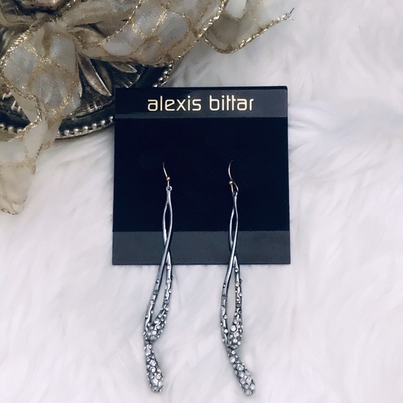 ALEXIS BITTAR Crossover Linear Encrusted Earrings - Picture 3 of 3